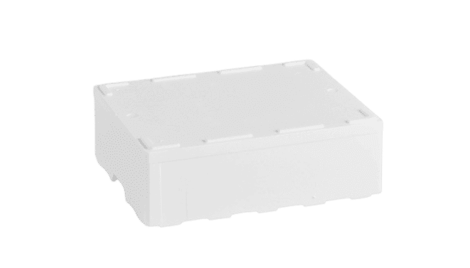 EPS-frigolitlåda 22 L, utan läckagehål, 600 x 400 x 185 mm - 1 pall (60 stycken)